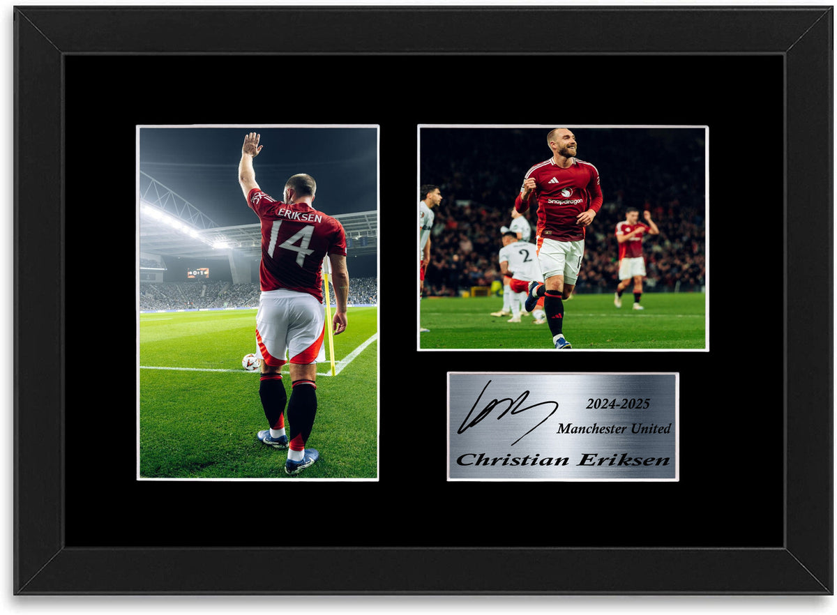 Christian Eriksen Man United Player framed print by LJW Prints
