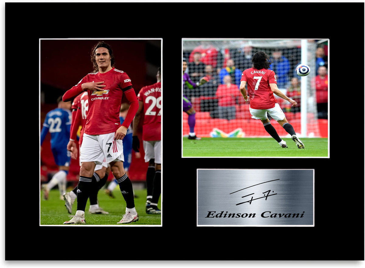 Edinson Cavani Man United Player Signed Autograph Photo Display Mount A4 Gift