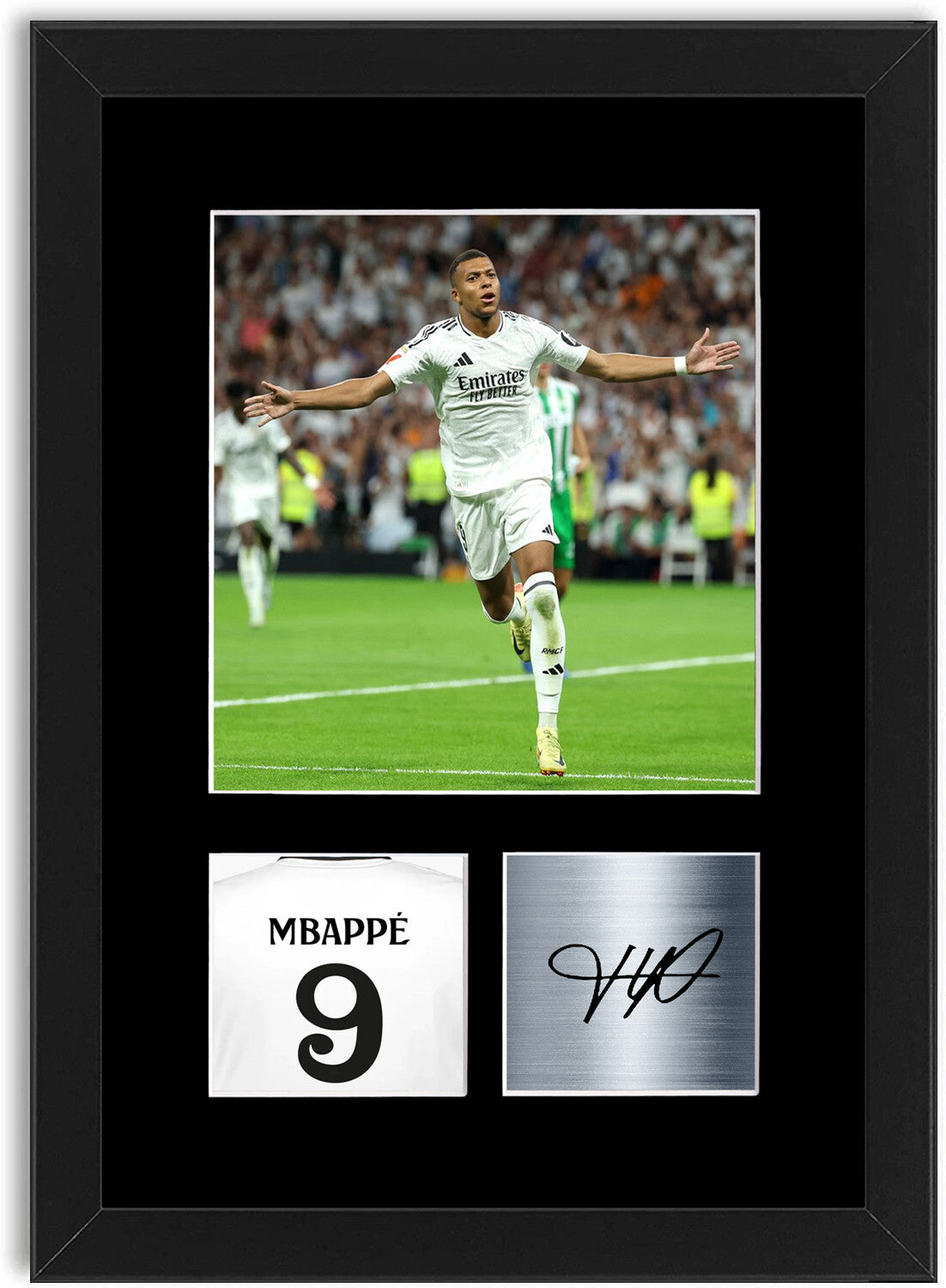 Kylian Mbappe Football Player Real Madrid framed print by LJW Prints