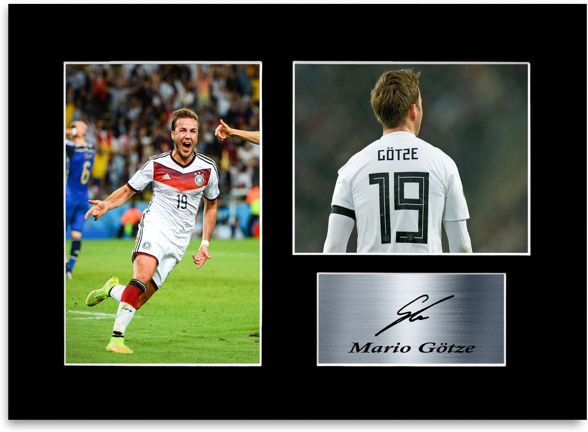 Mario Götze Germany Football Player A4 Signed Photo Display Mount Poster Gift