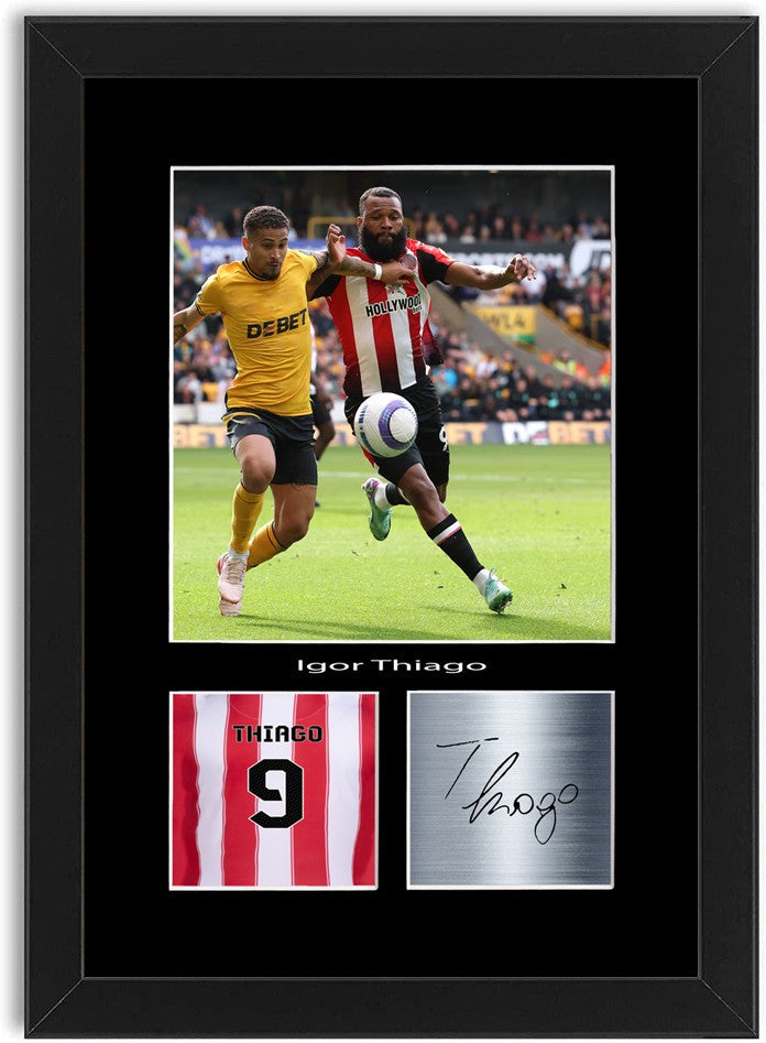 Igor Thiago Football Player Poster Signed Print Photo A4 Wall Art Framed