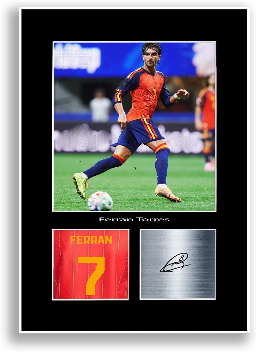 Ferran Torres Spain 2026 Football Poster Signed Print Photo Wall Art Gift Idea