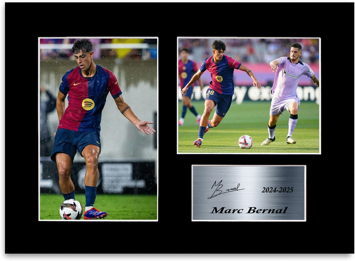 Marc Bernal Football Player Barcelona mounted display by LJW Prints