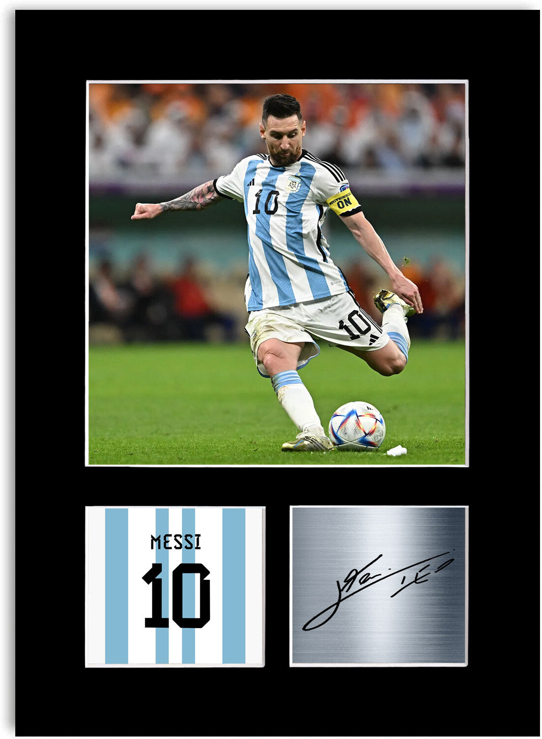 Lionel Messi Football Player Argentina mounted display by LJW Prints