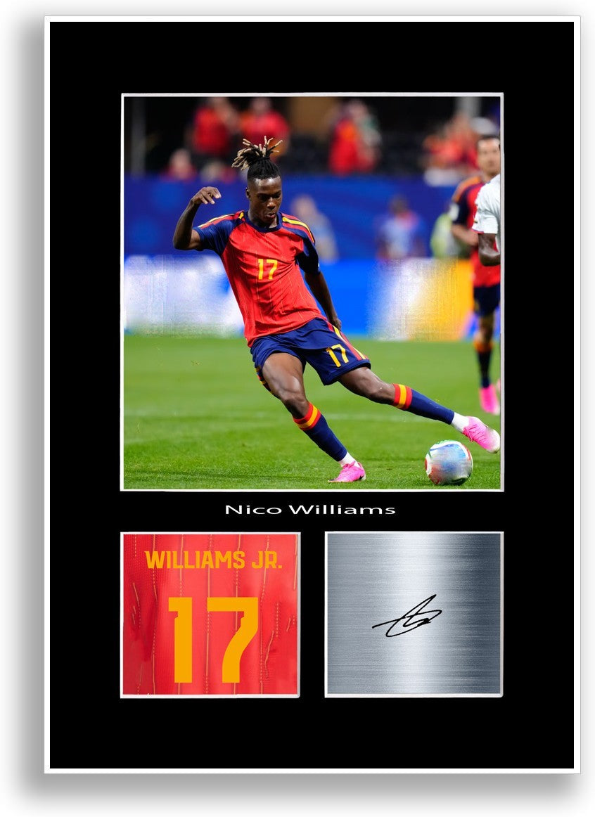 Nico Williams Spain 2026 Poster Signed Print Photo Wall Art Gift