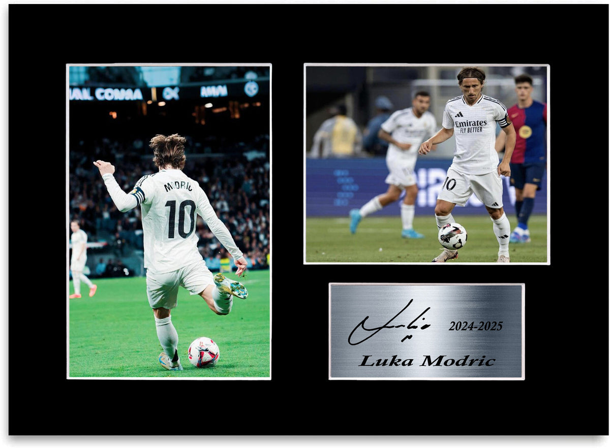 Luka Modric Real Madrid Football Player mounted display by LJW Prints