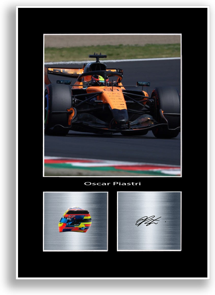 Oscar Piastri Driver Poster Signed A4 Print Wall Art Gift Idea for f1 Fans
