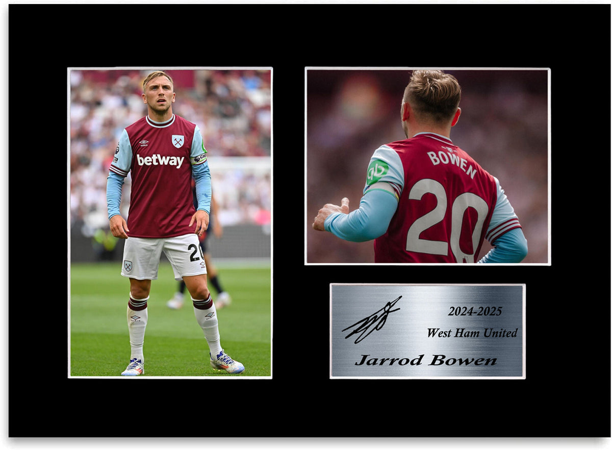 Jarrod Bowen West Ham Player mounted display by LJW Prints