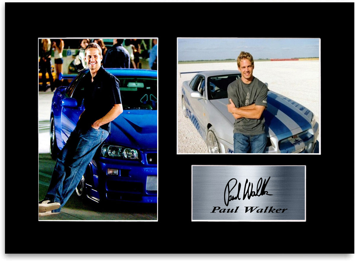 Paul Walker Brian O'Conner Signed Photo Display Mount A4 Poster Gift