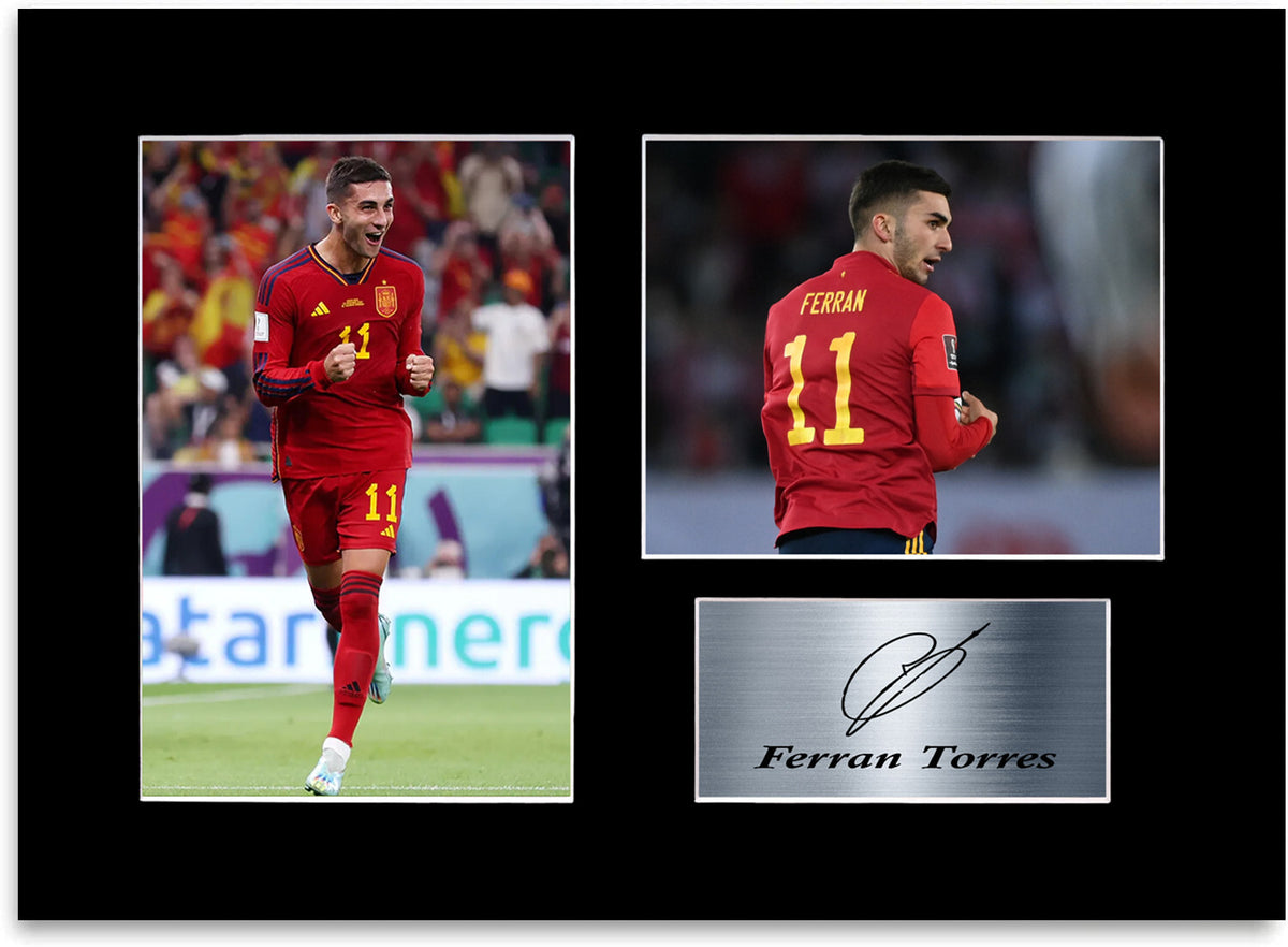 Ferran Torres Spain Football Player A4 Printed Signed Photo Display Mount Gift