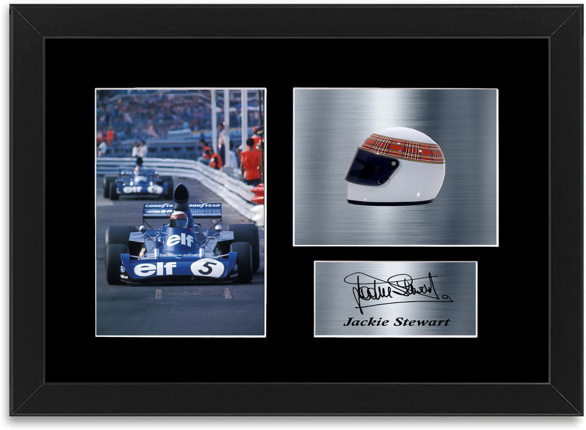 Jackie Stewart Formula 1 World Champion Signed Photo Display Mount A4 Framed