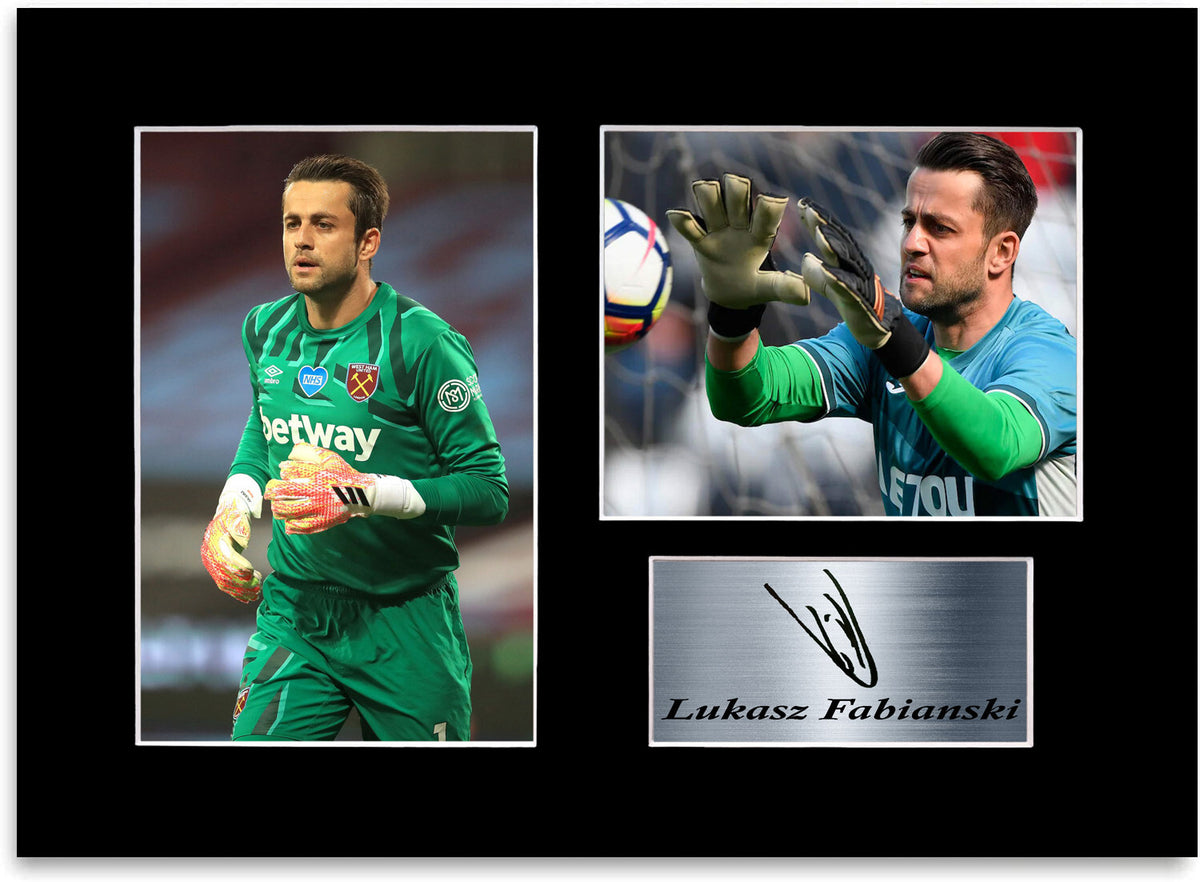 Lukasz Fabianski West Ham Football Player mounted display by LJW Prints