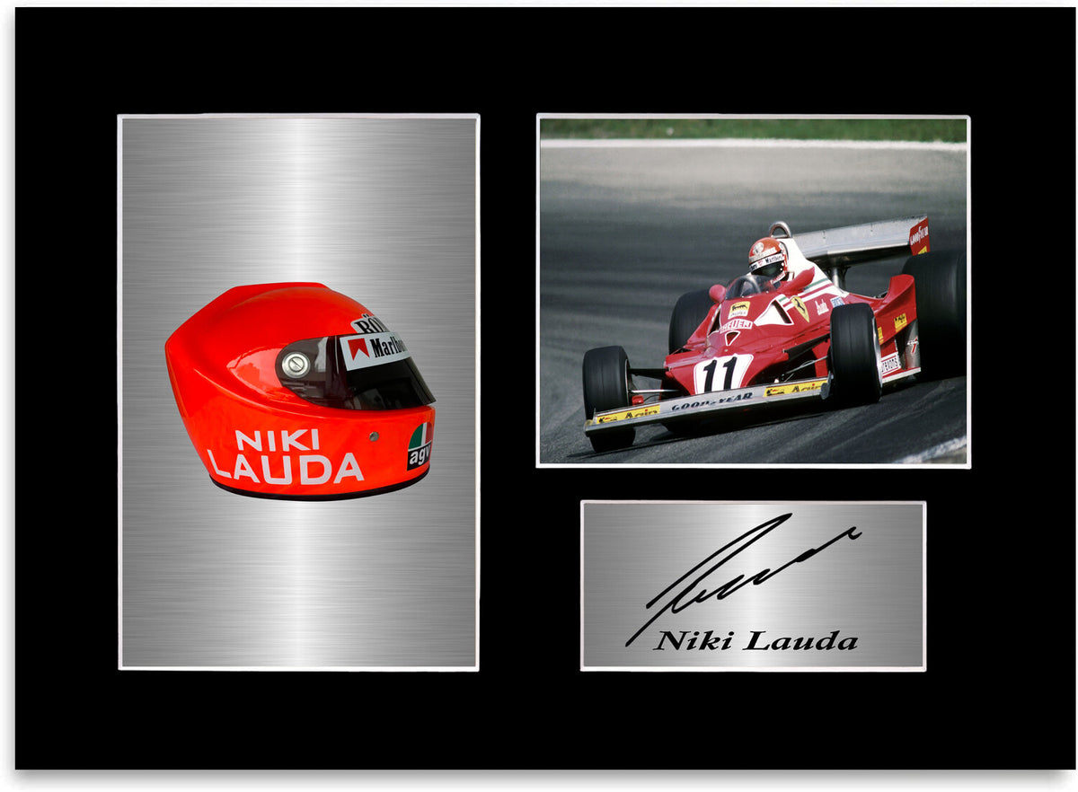 Niki Lauda 3 Times Formula One 1 World Champion Signed Photo Display Mount Gift