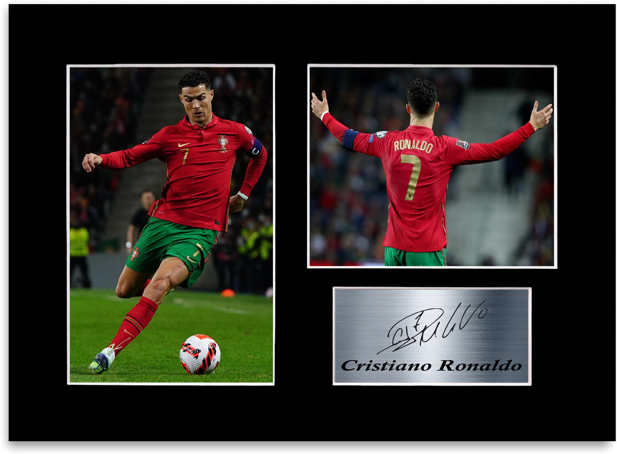 Cristiano Ronaldo Portugal Football Player mounted display by LJW Prints