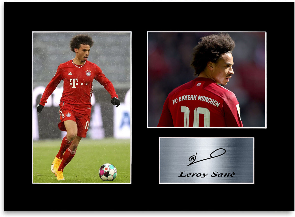 Leroy Sané Bayern München Player A4 Signed Photo Display Poster Mount Gift