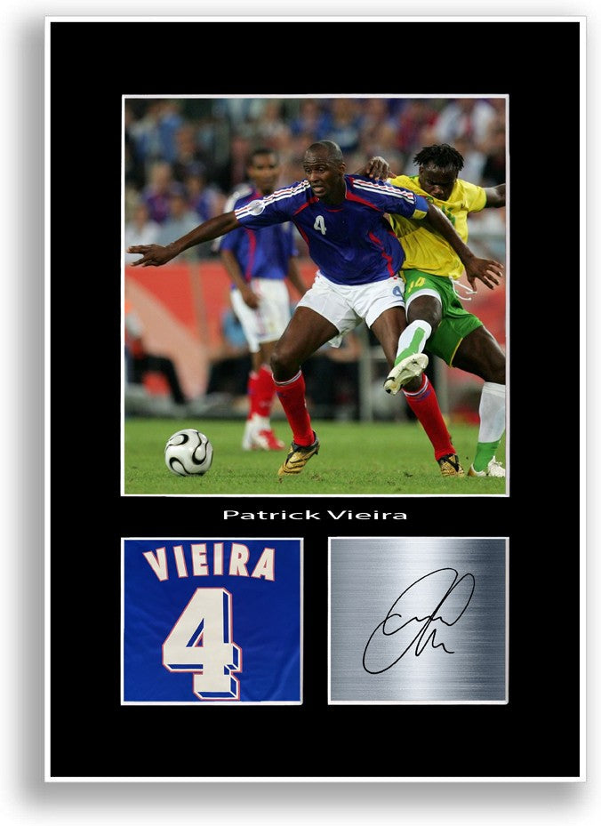 Patrick Vieira Football Player Poster Signed Print Photo A4 Wall Art Gift Idea
