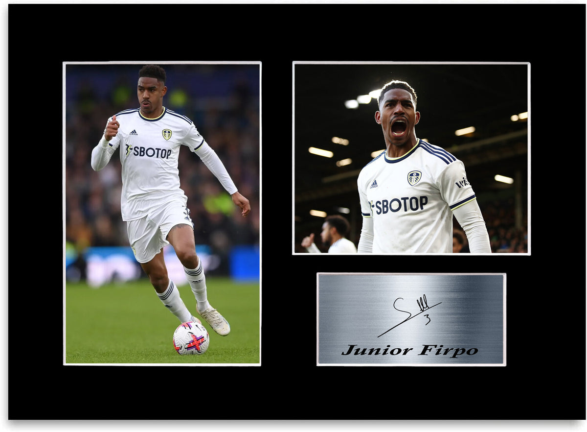 Junior Firpo Leeds United Player mounted display by LJW Prints