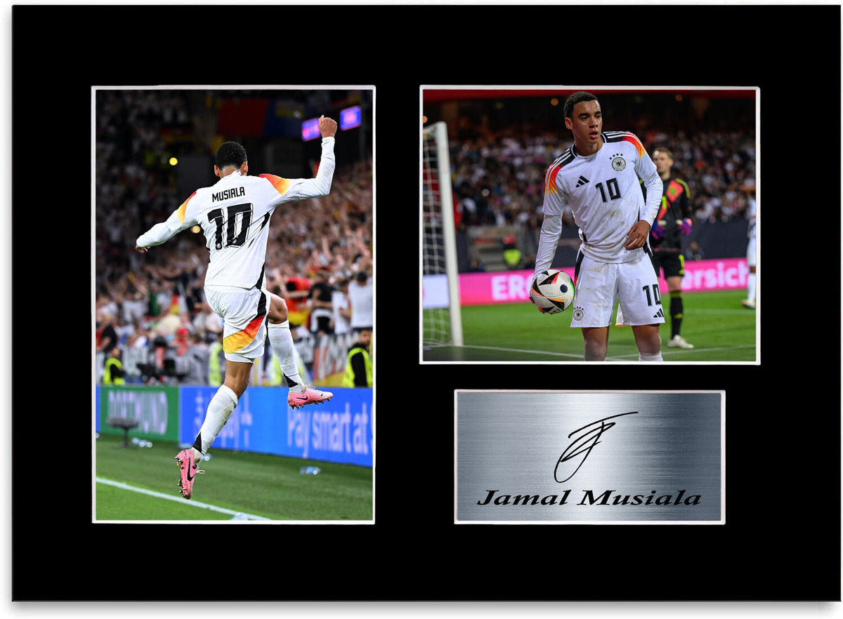 Jamal Musiala Germany Euro 2024 Football Player mounted display by LJW Prints