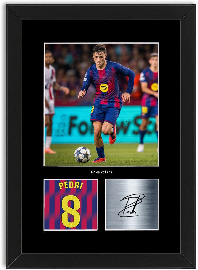 Pedri Football Player Poster Signed Print Photo A4 Wall Art Framed
