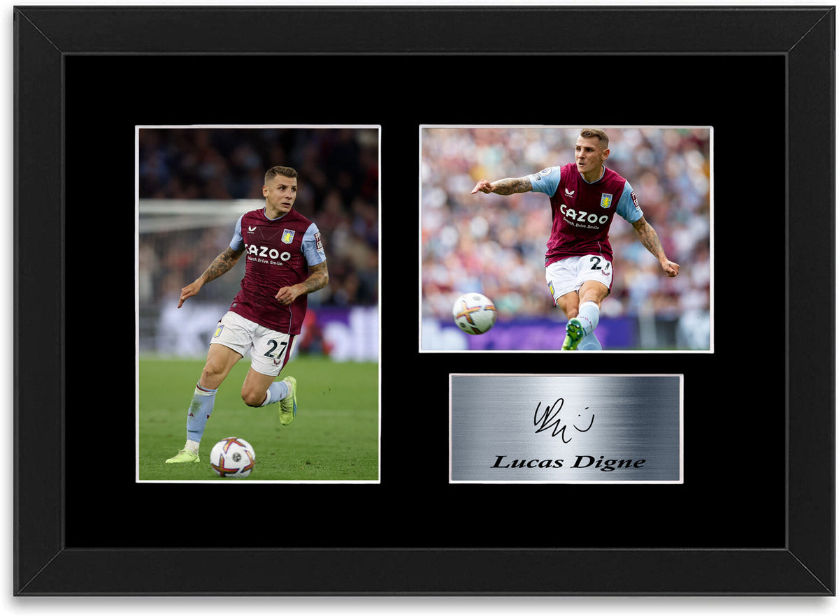 Lucas Digne Aston Villa Player framed print by LJW Prints