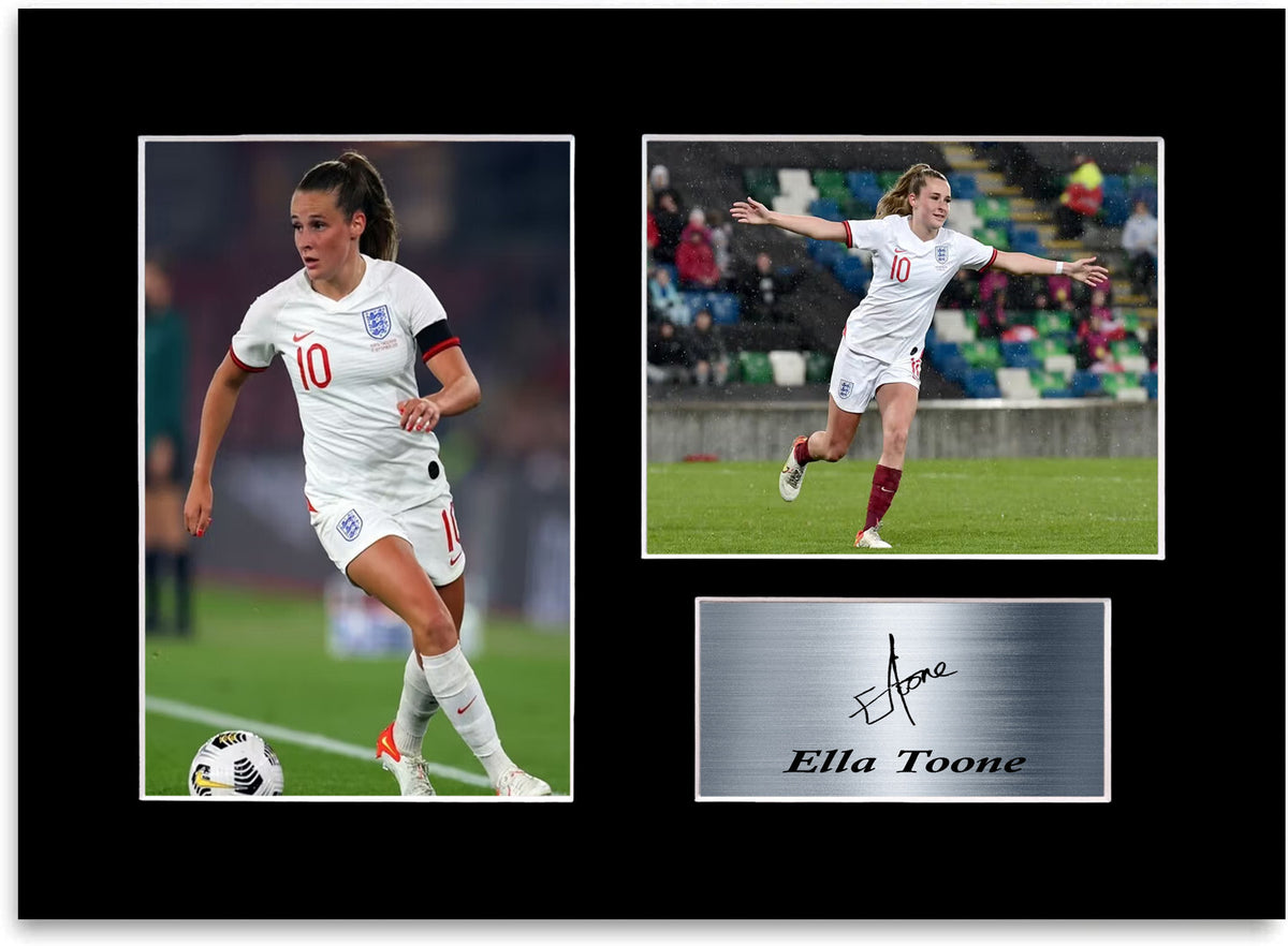 Ella Toone England mounted display by LJW Prints