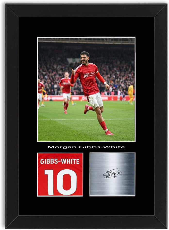 Morgan Gibbs-White Football Player Poster Signed Print Photo A4 Wall Art Framed