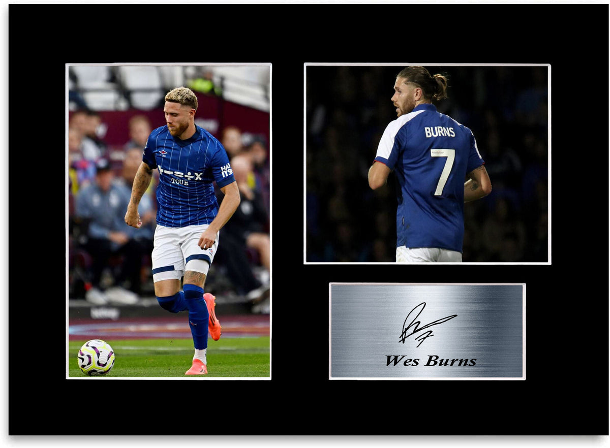 Wes Burns Ipswich Player framed print by LJW Prints