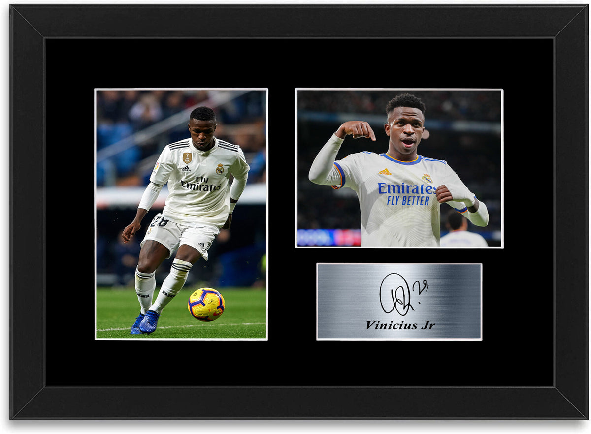 Vinicius Jr Vini Junior Real Madrid A4 Signed Photo Display Framed Poster