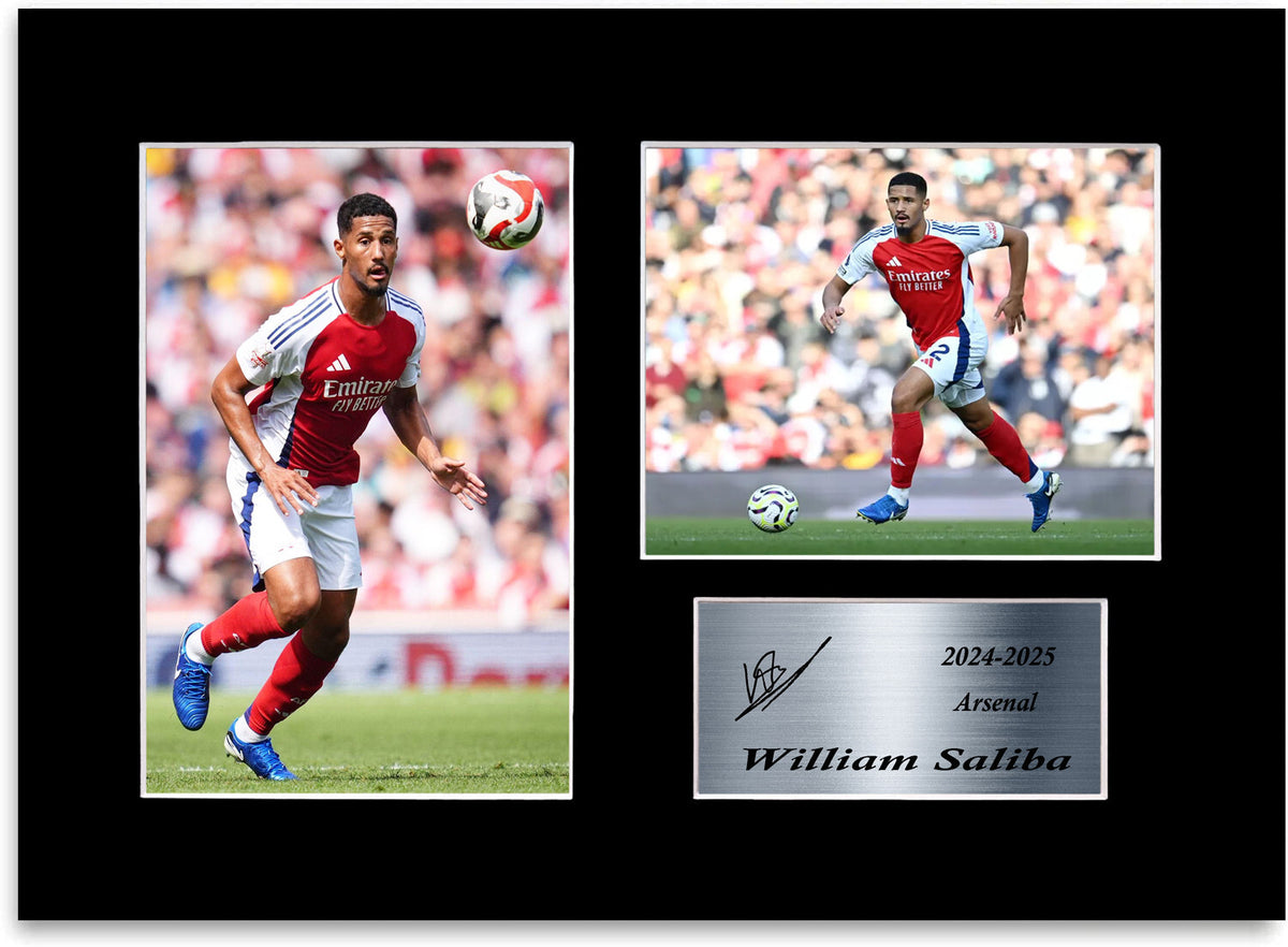 William Saliba Arsenal Player Printed mounted display by LJW Prints