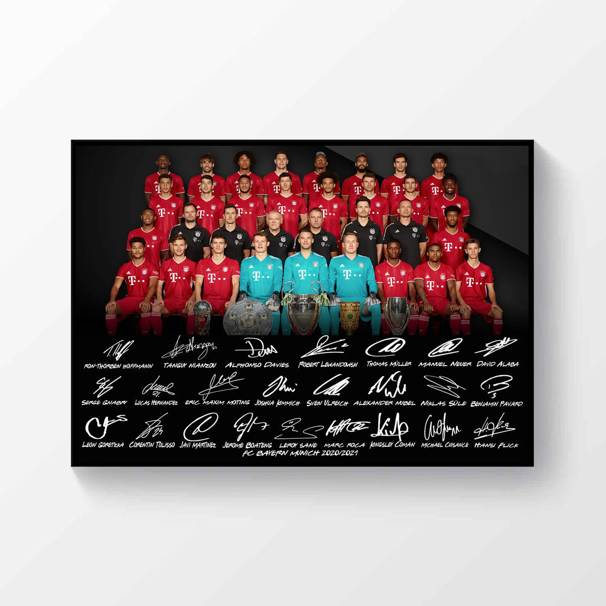FC Bayern München 2020-2021 Champions Signed Poster A4