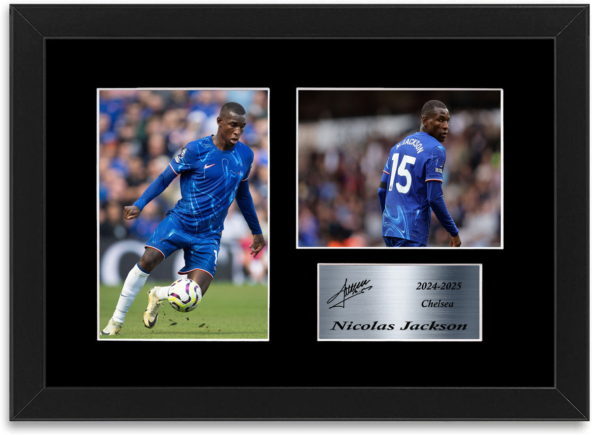 Nicolas Jackson Chelsea Player framed print by LJW Prints