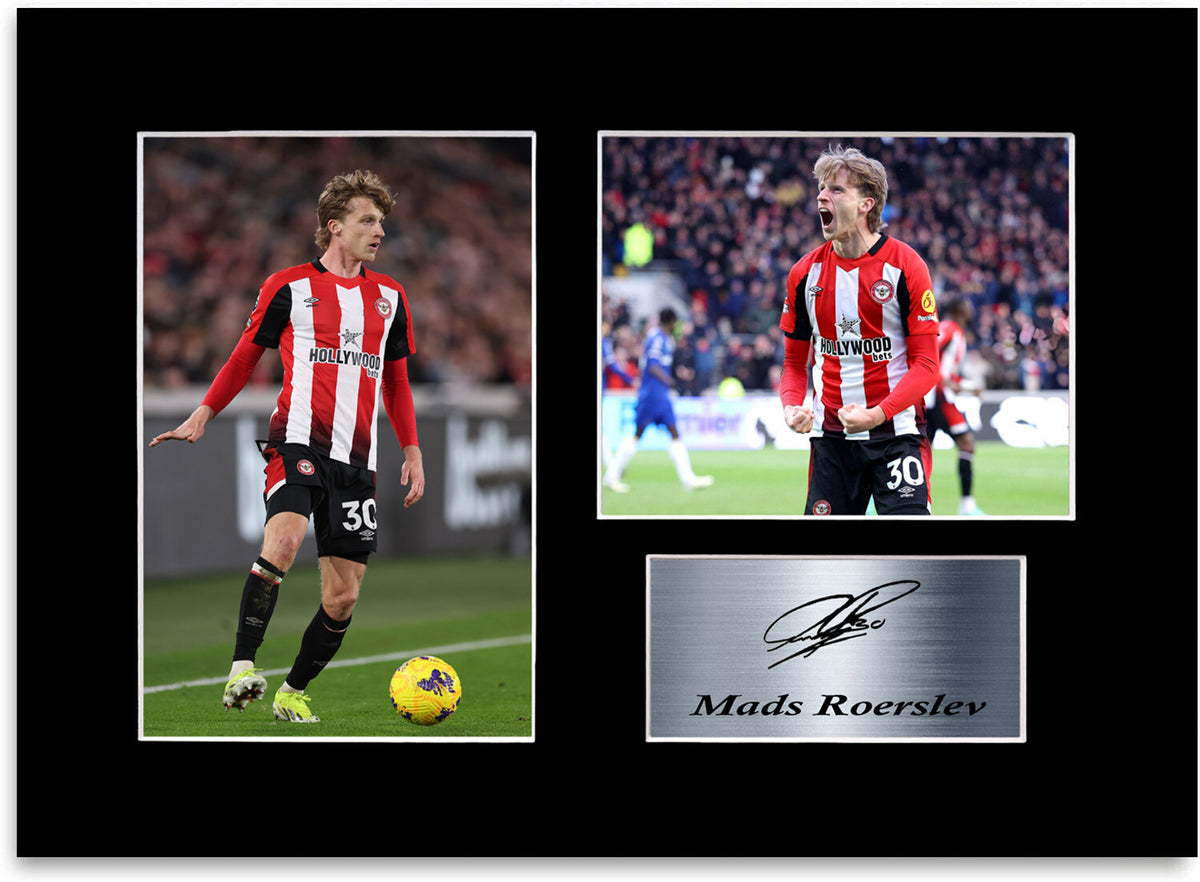 Mads Roerslev Brentford Player framed print by LJW Prints