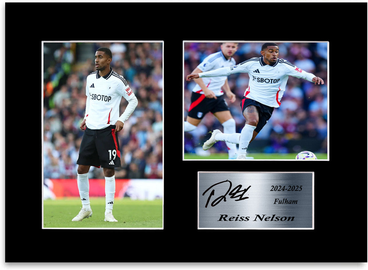 Reiss Nelson Fulham Player framed print by LJW Prints