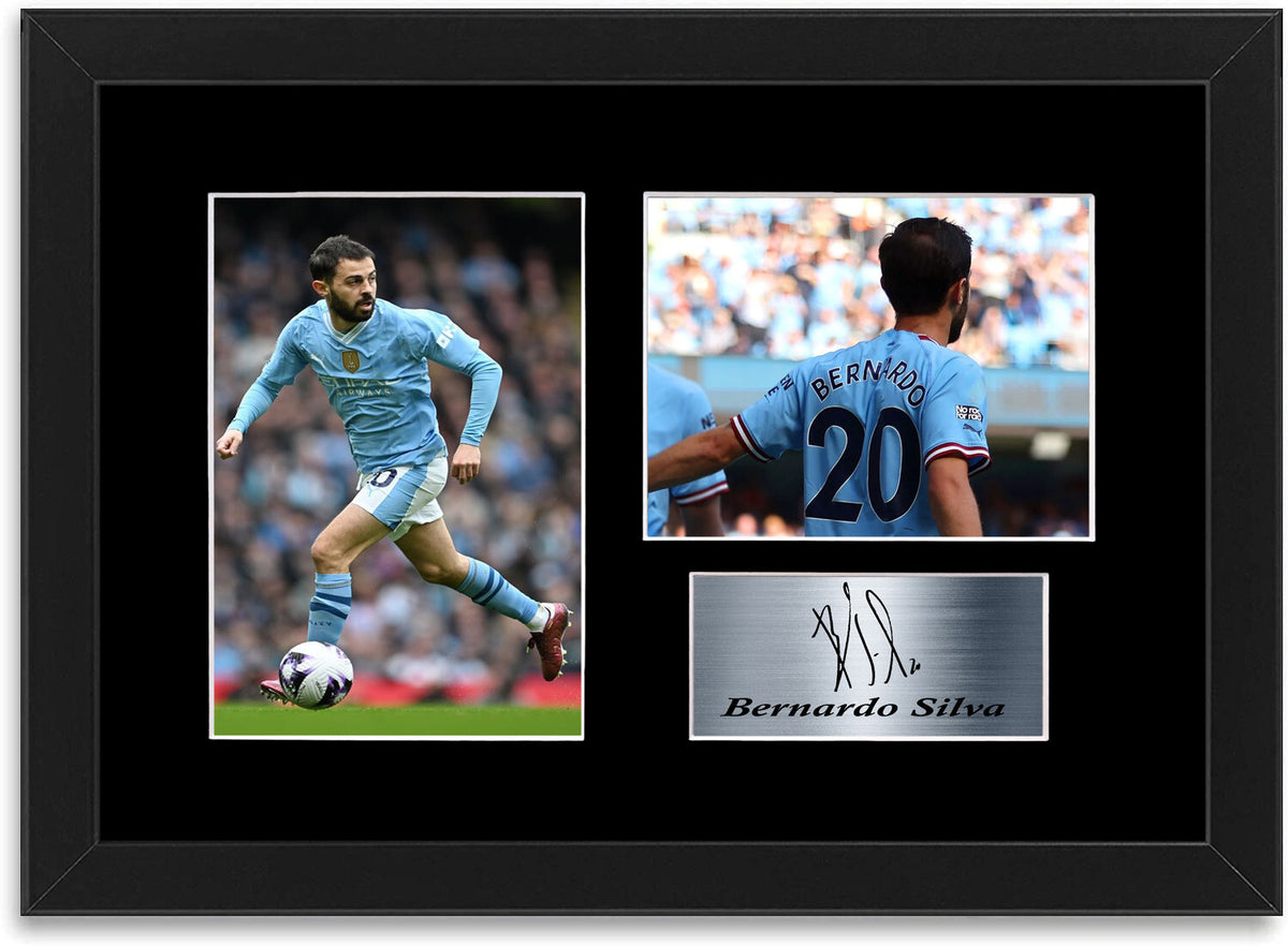 Bernardo Silva Man city Player framed print by LJW Prints