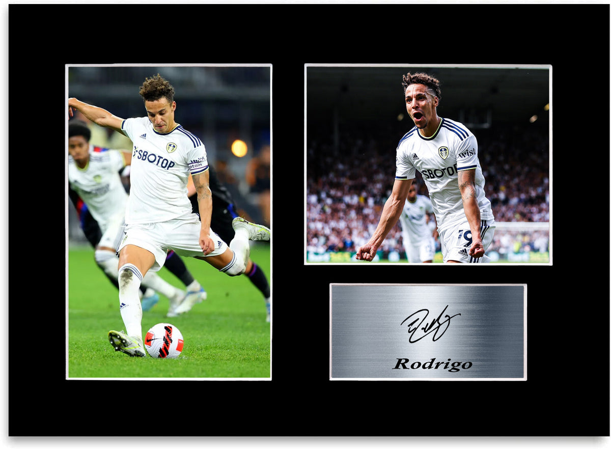 Rodrigo Leeds United Player mounted display by LJW Prints