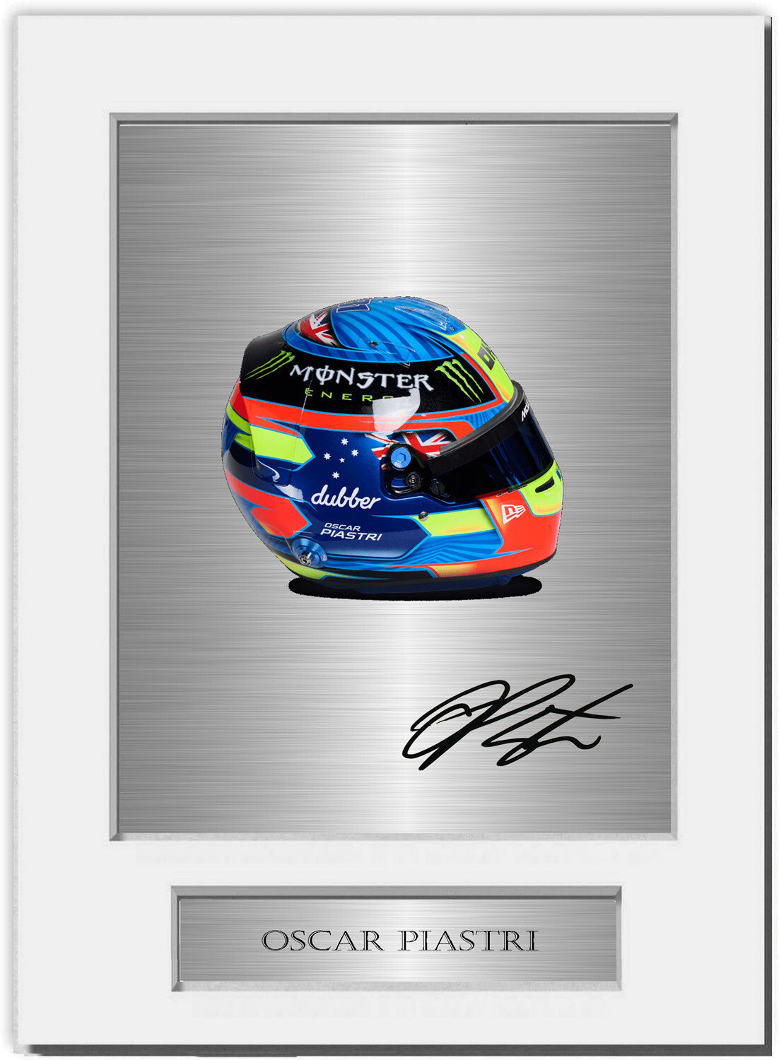 Oscar Piastri McLaren F1 Formula 1 2024 Helmet mounted display by LJW Prints