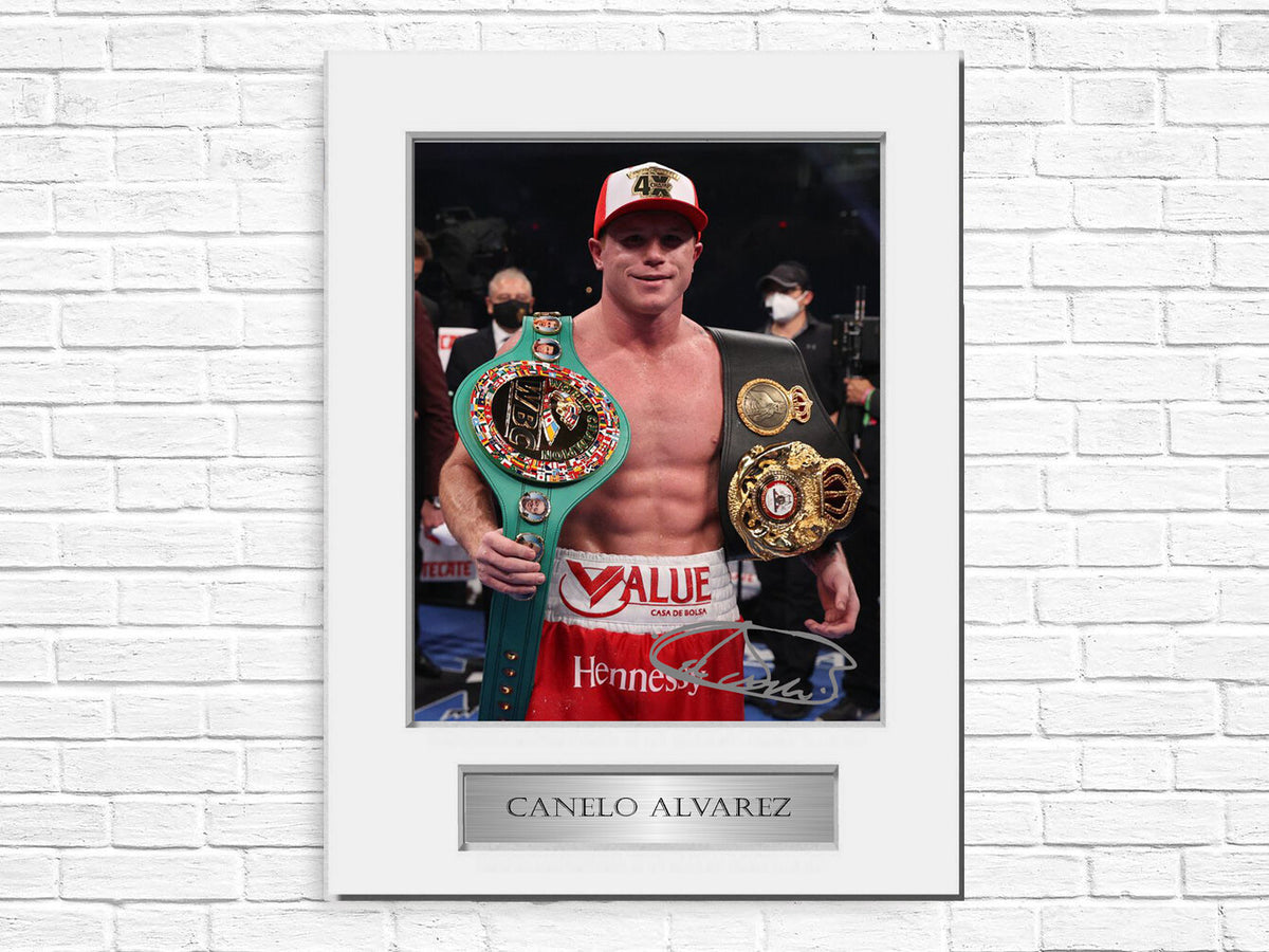 Canelo Alvarez Boxing Champion Printed Signed Autograph Photo Display Mount Gift