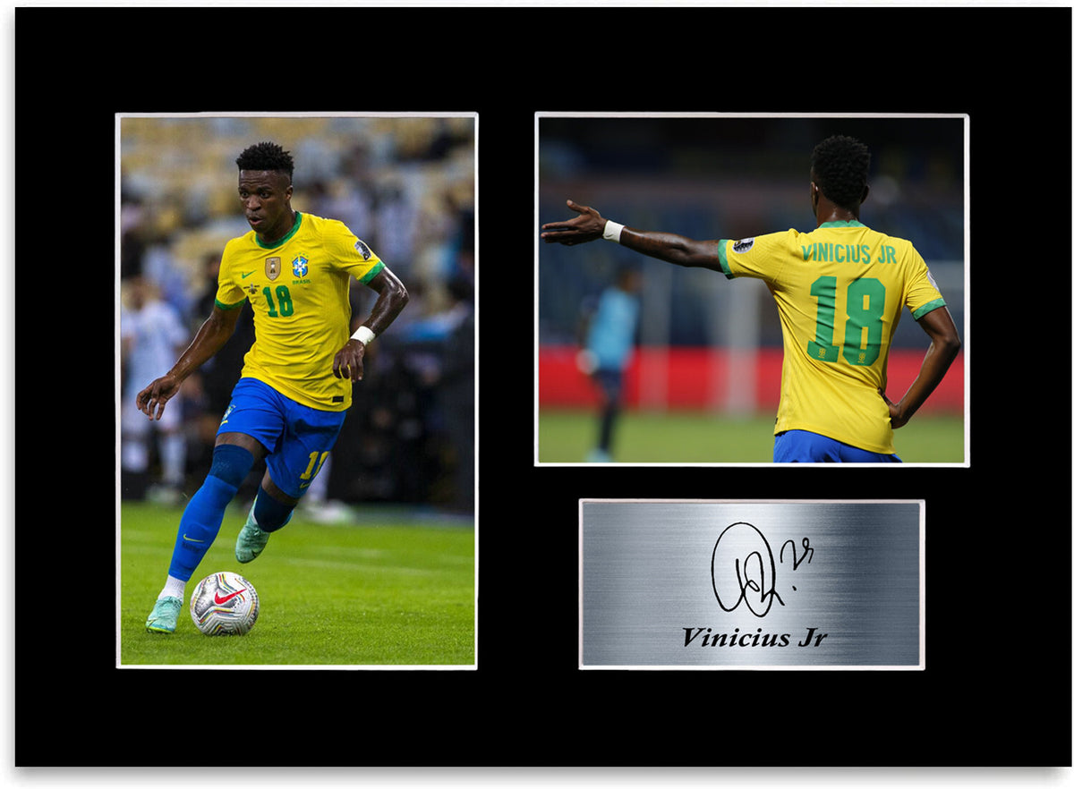 Vinicius Jr Vini Junior Brazil Football Player Signed Photo Display Poster Gift