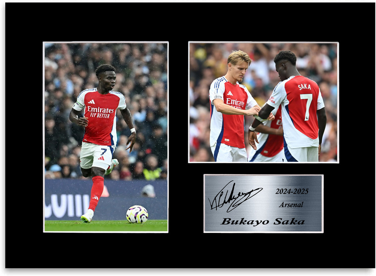 Bukayo Saka Arsenal Player Printed mounted display by LJW Prints