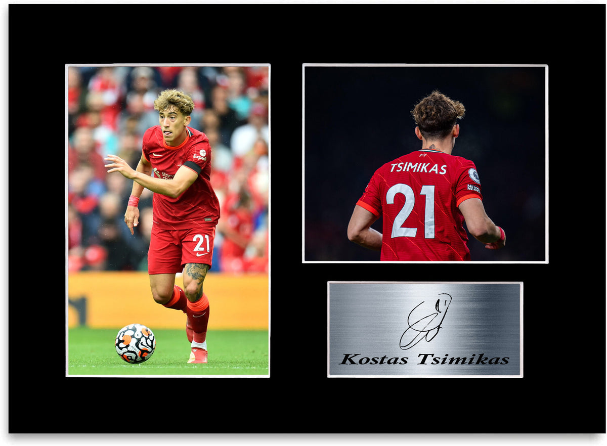 Kostas Tsimikas Liverpool Player Poster Signed Autograph Photo Display Mount A4