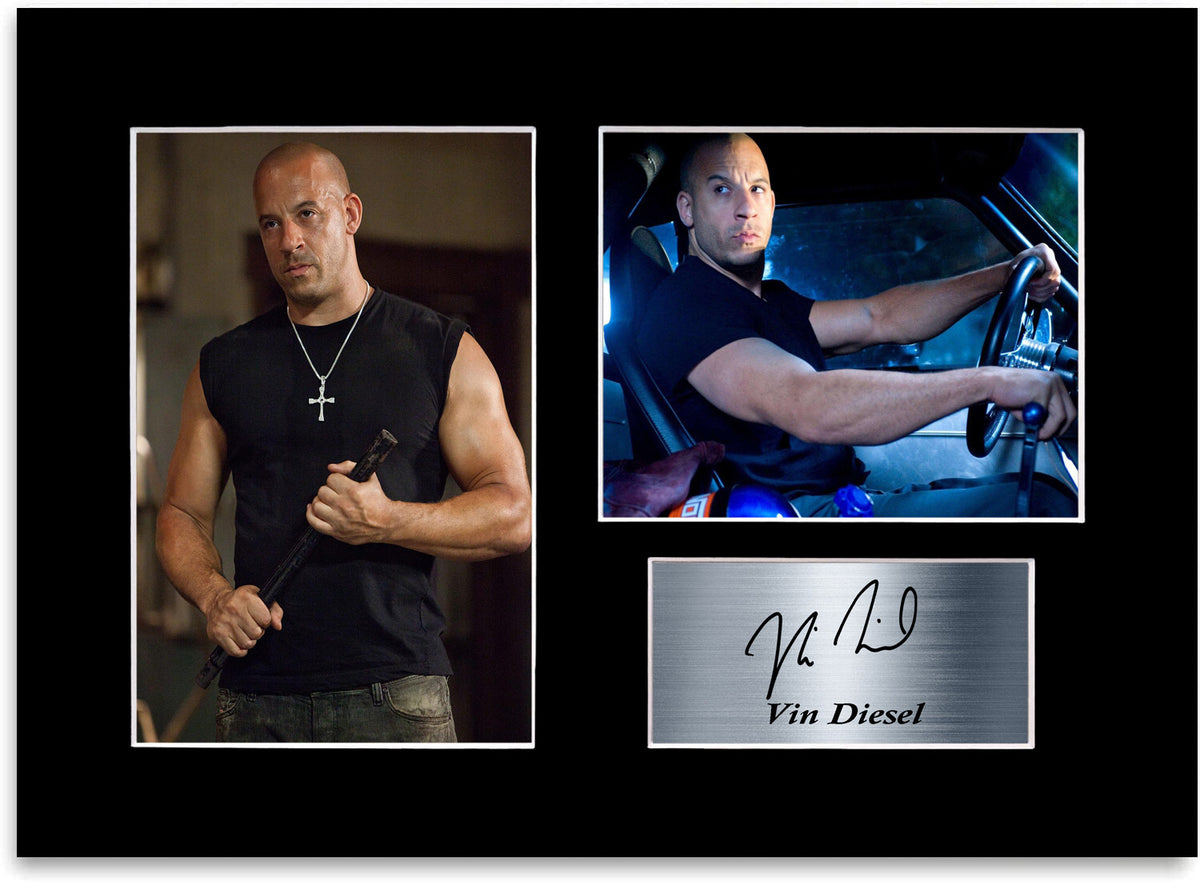 Vin Diesel Dominic Toretto Signed Photo Display Mount Poster A4 Gift