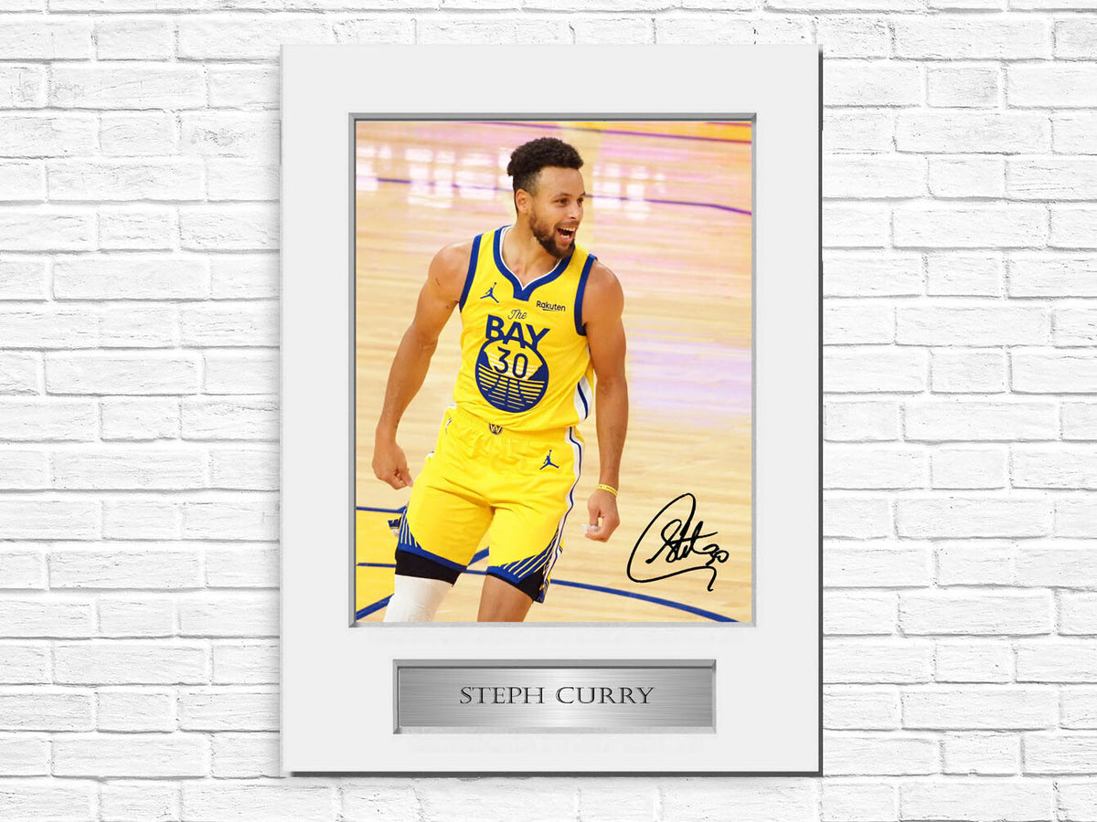 Steph Curry A4 Printed Signed Autograph Photo Display Mount Gift