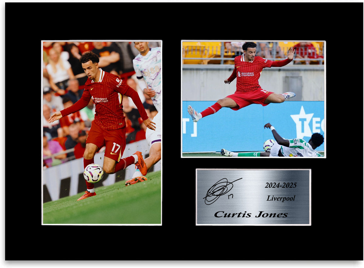 Curtis Jones Liverpool Player mounted display by LJW Prints