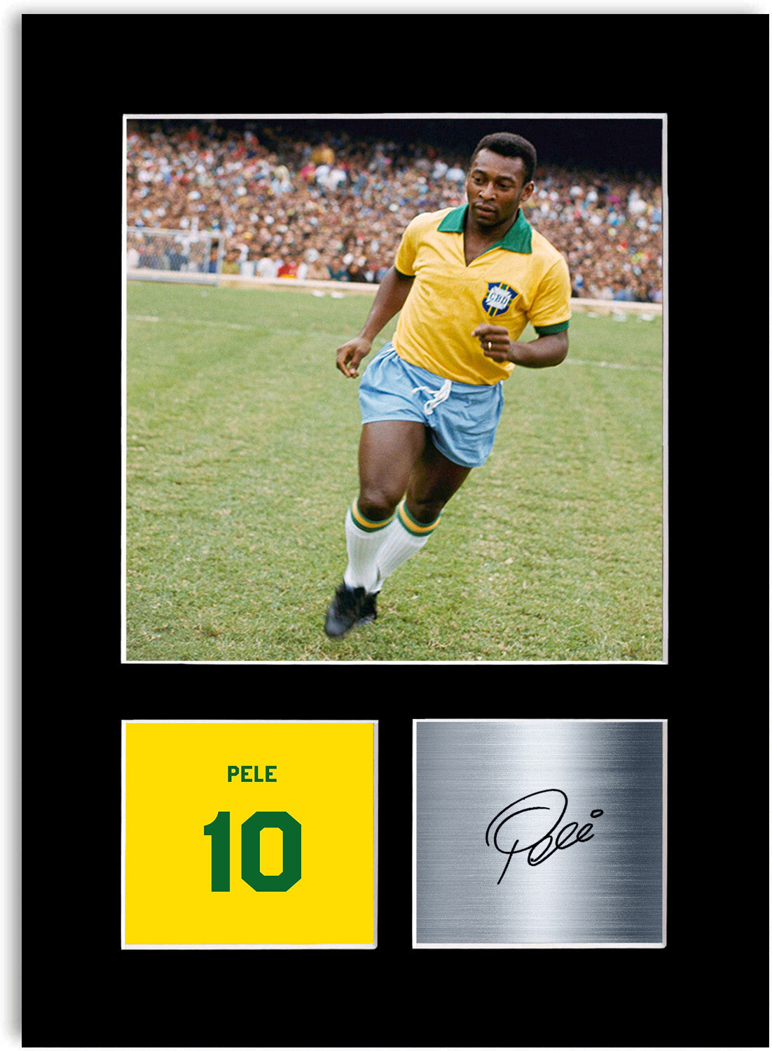 Pelé Brazil Football Player mounted display by LJW Prints