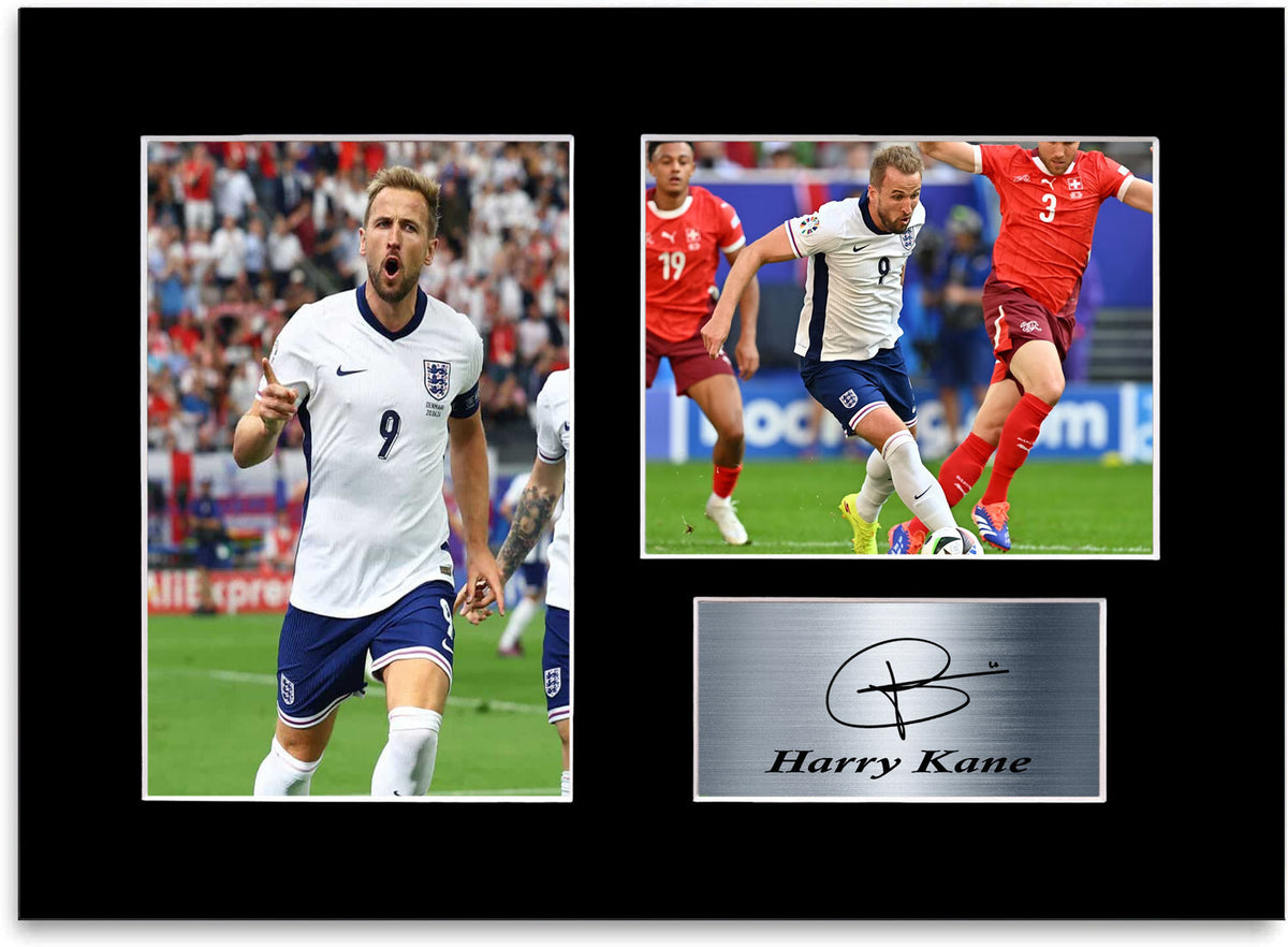 Harry Kane England Euro 2024 Football Player mounted display by LJW Prints