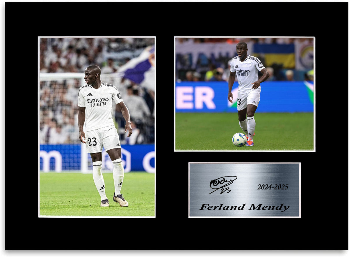 Ferland Mendy Real Madrid Football Player mounted display by LJW Prints