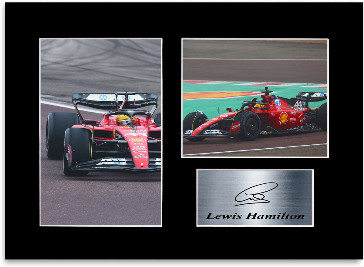 Lewis Hamilton 2025 For F1 Ferrari Fans mounted display by LJW Prints