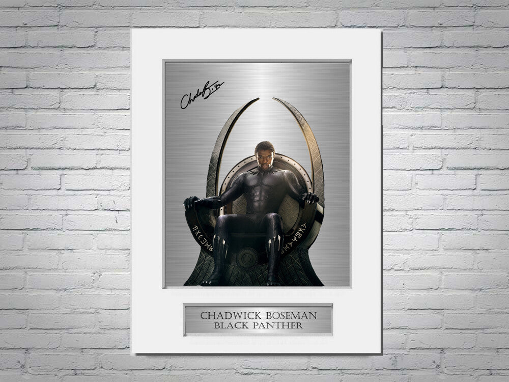 Chadwick Boseman Black Panther Signed Photo Display Mount A4