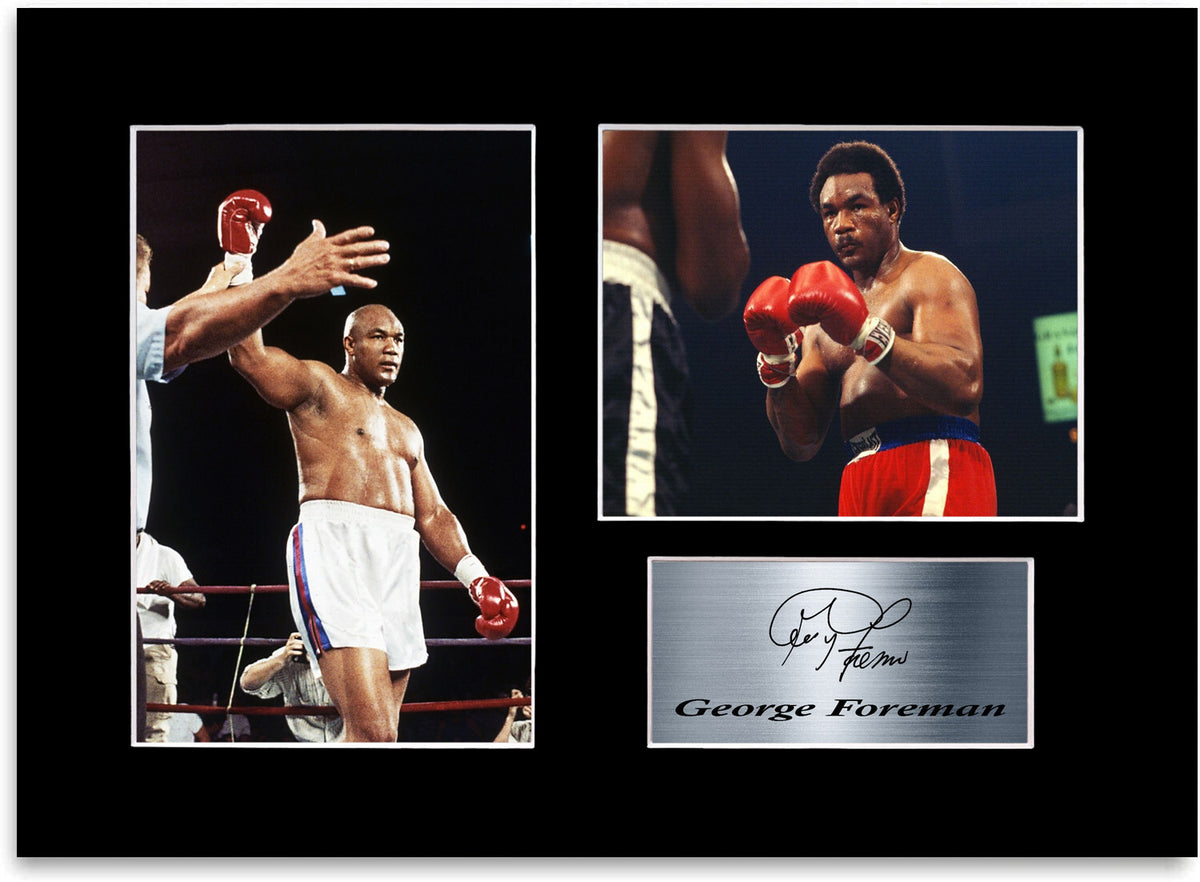 George Foreman Boxing World Champion mounted display by LJW Prints