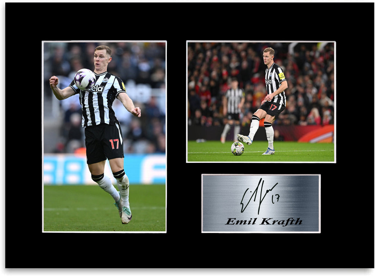 Emil Krafth Newcastle Player mounted display by LJW Prints